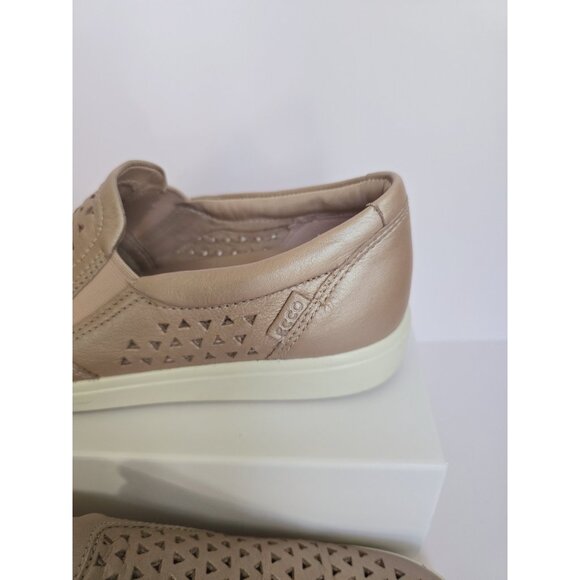 Ecco Soft 7 Laser Cut Slip On Blush Pink Loafer Leather Womens Shoes Size 6 37 - Picture 5 of 11